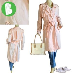 NEW YORK & COMPANY BLUSH LIGHWEIGHT BELTED TRENCH COAT JACKET (L)